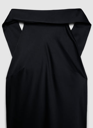 Vestito lungo all'americana con fiocco