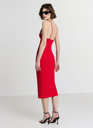 Geripptes langes Kleid