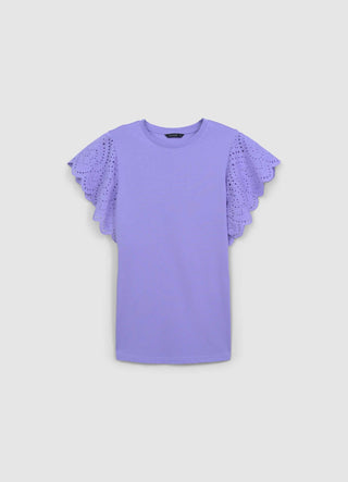 T-shirt volant sangallo