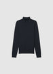 Einfarbiger Rollkragenpullover - S