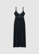 Abito slipdress lungo con spalline in pizzo - XS