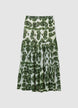 Long tiered midi skirt with paisley print - XL