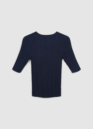 Ribbed knit T-shirt