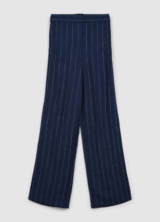 Pantalone straight gessato