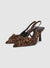 Décolleté slingback fiocco animalier