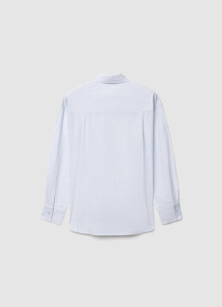 Camicia a righe misto lino