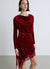 Asymmetrisches kurzes Kleid mit drapiertem Ausschnitt