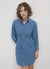 Denim dress with pleats