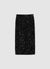 Midi skirt in velvet with sequins