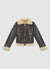 Aviator jacket with shearling-effect lining