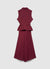 Vestito gilet doppiopetto con cintura e gonna plissé