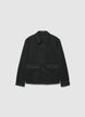 Solid-colour shacket with classic collar and patch pockets - S