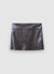 Patent leather effect mini skirt