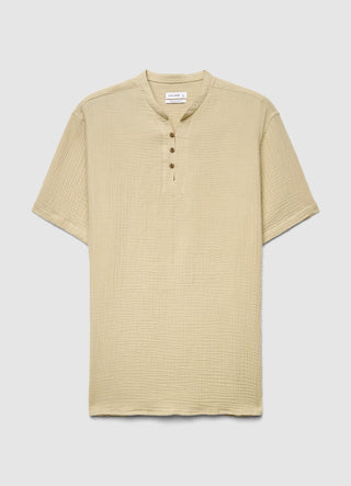 Camicia con collo alla coreana e bottoni