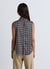 Top smanicato con collo alto e fiocco