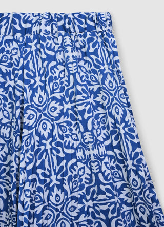 Patterned pleated palazzo trousers
