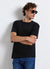 Textured solid colour crew neck T-shirt