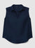 Blusa smanicata con colletto classico e scollo a V