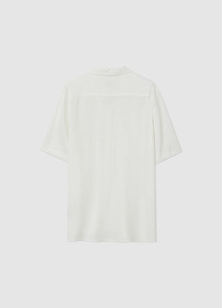 Linen-blend bowling shirt