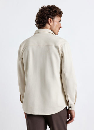 Plain-colour worker shirt with pockets
