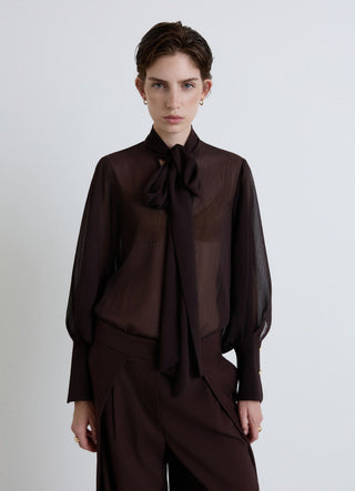 Bluse mit Bindegürtel