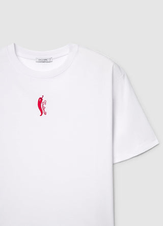 T-shirt con ricamo peperoncino