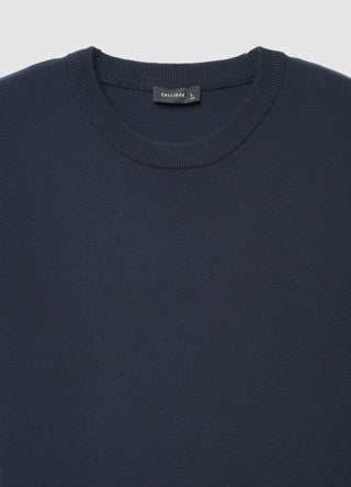 Pull-over uni à col rond
