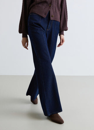 Jean flare avec nervures