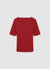 T-shirt scollo V a costine