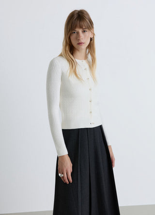 Cardigan à torsades avec boutons