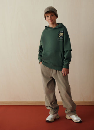 Pantaloni jogger barrel a tinta unita