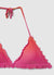 Triangle bikini bra with ruffles and shimmering effect