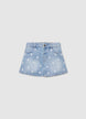 Pantaloncini in jeans con ricami floreali - 6-7