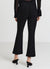Cropped flare trousers in satin leather
