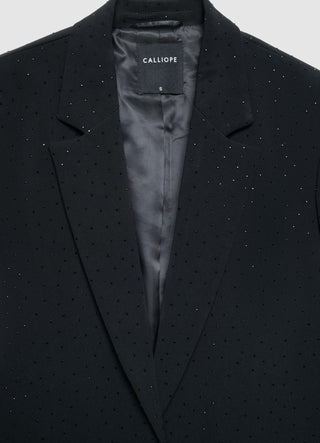 Giacca monopetto con strass all over