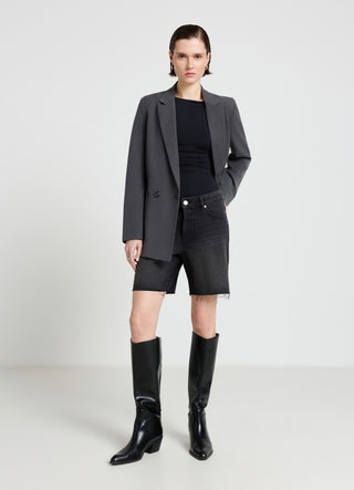 Jeans-Bermudas mit ausgefranstem Saum