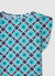 Blusa con stampa geometrica e maniche a rouche