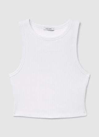Ribbed crop tank top, rower style