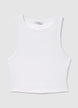 Canotta crop a costine modello vogatore - S