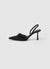 Feather slingback court shoes