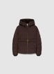 Short padded jacket with hood and belt - XS