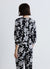 Blusa simil satin fiori e maniche a palloncino