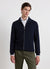 Cardigan a costine con zip e collo alto