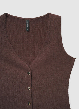 Gilet con scollo a V e bottoni
