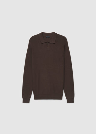 Gerippter Polo-Pullover