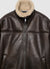Biker jacket with high collar and zip