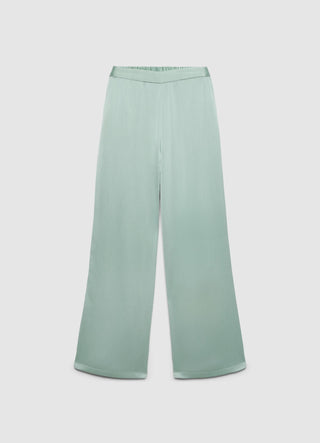 Solid colour faux satin trousers