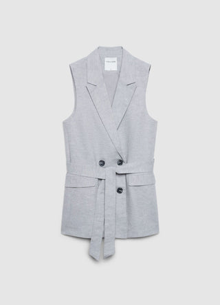 Double-breasted waistcoat with sash