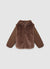Steppjacke mit Kapuze und Felloptik-Paneelen