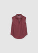 Patterned shirt collar top - XS